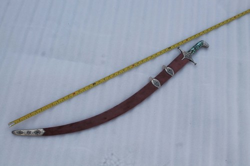 old vintage Mughal ottoman Islamic silver inlaid Abalone Shell handle shamshir - Picture 3 of 24