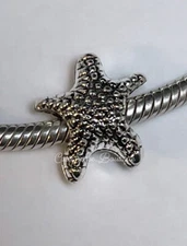 STARFISH European SILVER PLATED Charm