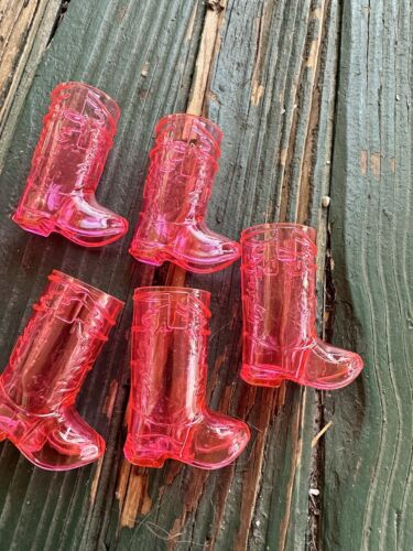 Pink Cowboy Boot Shot Glasses Acrylic Mug Rodeo Western Bachelorette Party 13 - Picture 4 of 5
