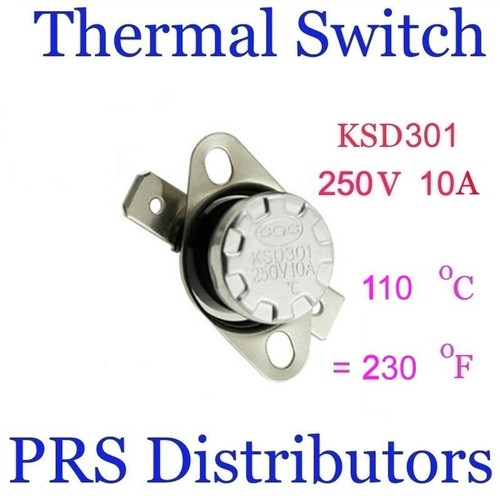KSD301 10A 250V 110°C 230°F Thermostat Temperaturschalter Thermostatschalter - Bild 1 von 3