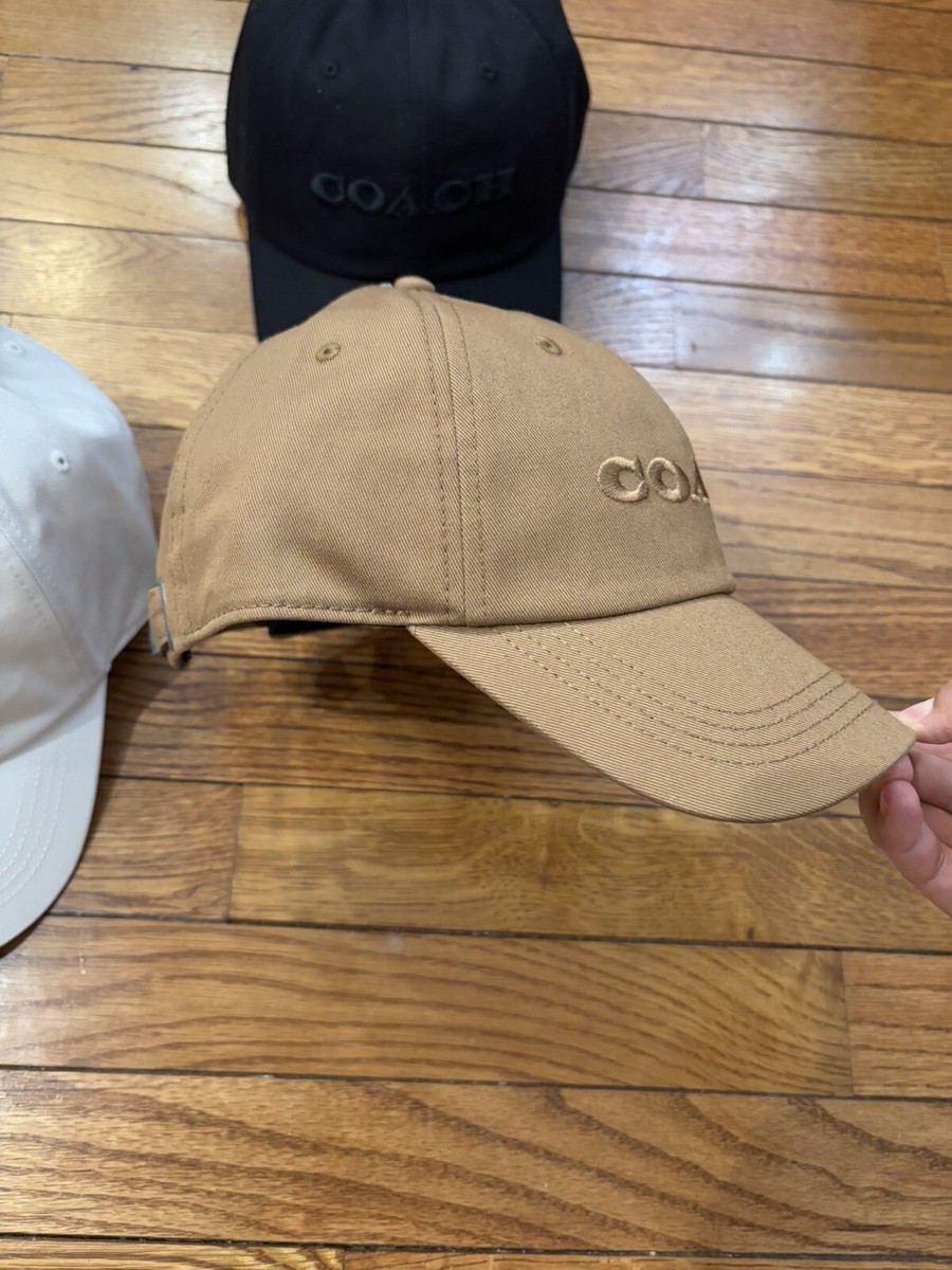 NWT COACH Women's Embroidered Baseball Hat Cap Light Saddle Brown