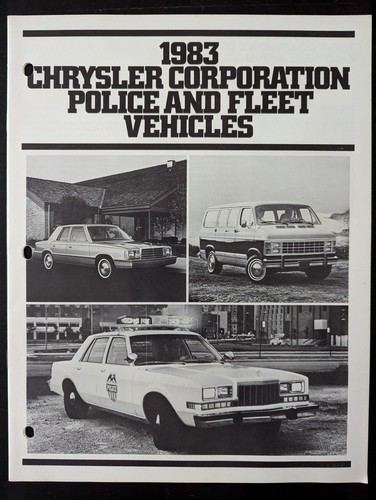 1983 Chrysler Corp Police And Fleet Original Car Sales Brochure Catalog 23 Page