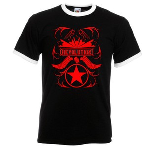 T-shirt contrasté homme manches courtes NOIR//BLANC OLD SCHOOL REVOLUTION