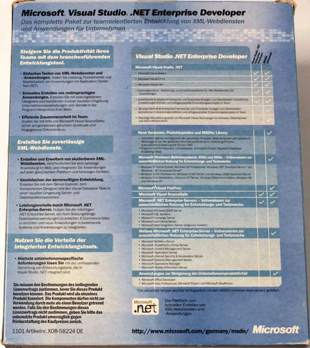 Microsoft Visual Studio 2002 Enterprise Developer - Windows, Deutsch - 628-00848 - Bild 2 von 11