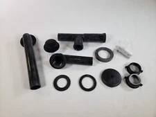 Westbrass 593144-62 Matte Black 1-1/2" Tubular Tip Toe Bath Waste Drain Kit