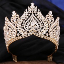 Queen of Spades, Gold Spade Crown, Crystal Comb Crown, Pageant Crown, XL Size