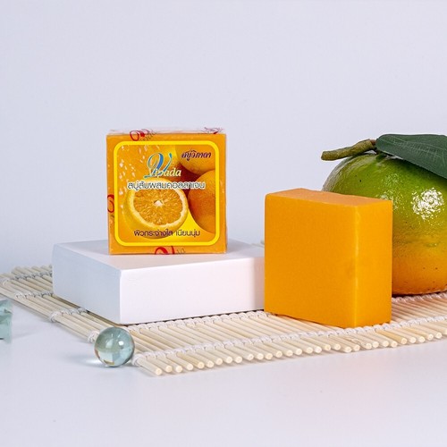 Orange soap mixed with collagen, Vipada soap (1 pack 12 bars) - Picture 4 of 4