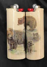 Grizzly Bear Wood Lighter Case