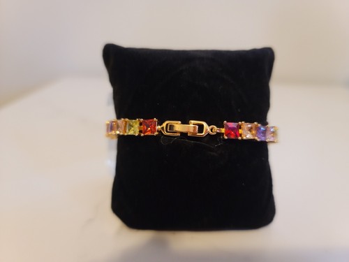 Multi Gemstone Bracelet Yellow Gold Filled Pd. $43.00 - Picture 4 of 8