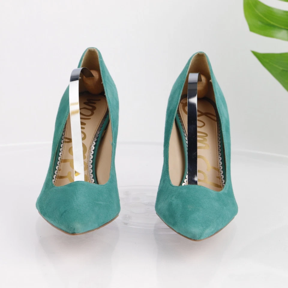 Sam Edelman Womens Hazel Pump Size 8.5 Teal Suede Pointed High Heel Dress Shoe - Image 2 of 4