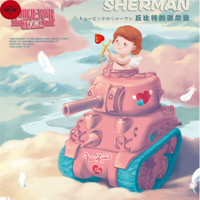 #ad Meng WWV 003 Cupid#x27;s Sherman Q Edition Plastic Tank Assembly Model Kits $27.54