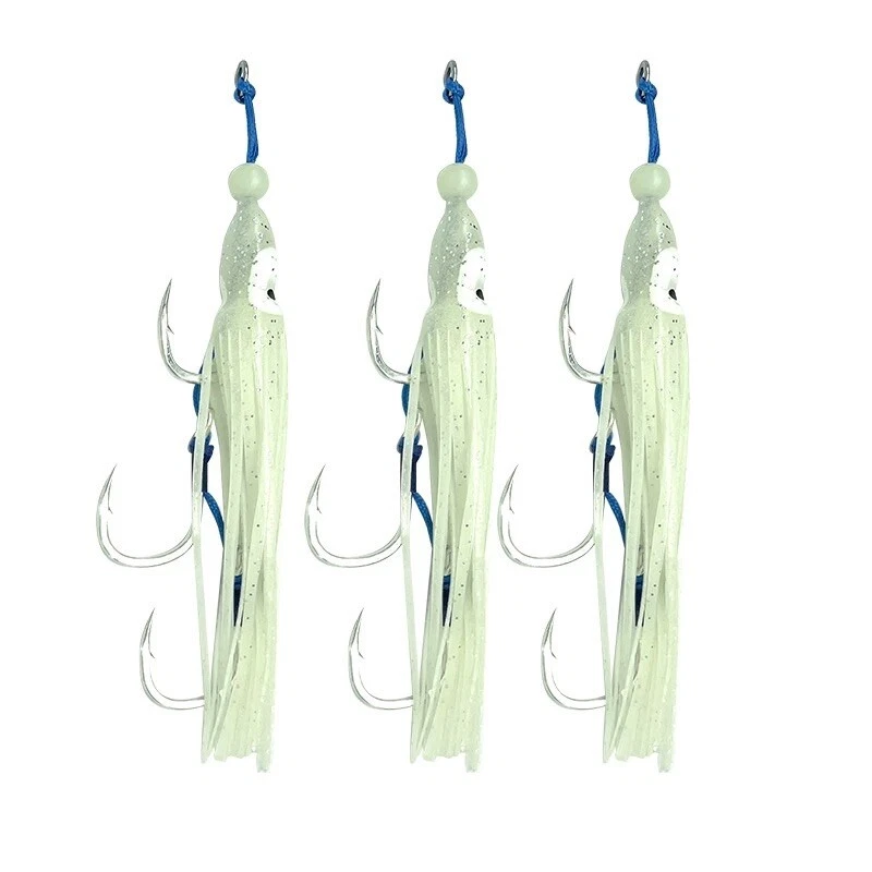 3X BKK Triple pandilla Lumo Assist Ganchos Octo Jig Repuesto Pargo Dhu Kingfish Foto 2 de 4