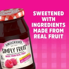 (8 pack) Smucker's Simply Fruit Seedless Red Raspberry Fruit Spread, 10 Ounces