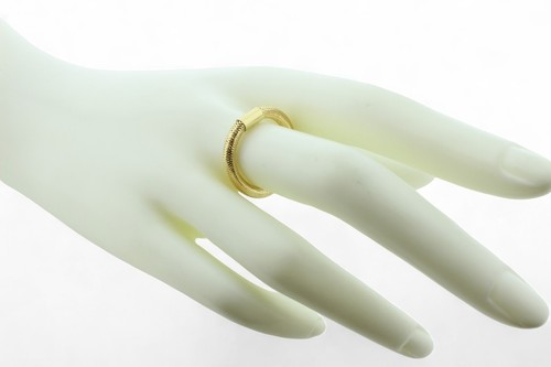 anello elastico in oro giallo 18kt 750/1000 adatto a tutte le dita - Foto 2 di 9