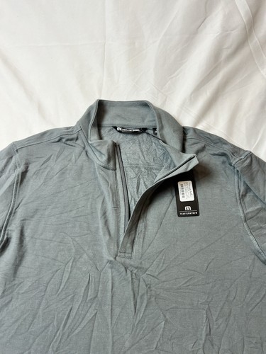 Travis Mathew Newport Fleece Zip Pullover Cloud Soft Grau mit Logo NEU Herren XL - Bild 2 von 8