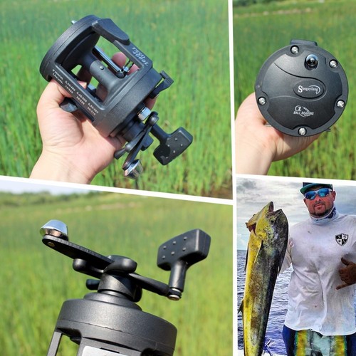 Trolling Fishing Reel Black Saltwater Sea Bait Casting Reels Left / Right Handed - Picture 10 of 20