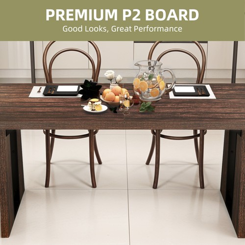 71" Long Wooden Dining Table 6-8 People Kitchen Living Room Meeting Rectangular - Picture 3 of 11
