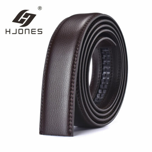 Luxury Men's Automatic Buckle Belt Strap Black Brown Leather Ratchet Strap Jeans - 第 10/11 張圖片