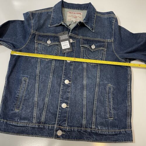 Chaqueta de Jean Trucker True Religion Para Hombre $159 Mediana Lavada de Sueño Jesse Azul L NUEVA - Imagen 6 de 10
