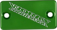 Works Connection Green Anodized Billet Front Brake Reservoir Cover (21-128)