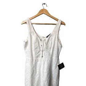 Lulu's Cropped Ruffle Jumpsuit Size L NWT Coquette Feminine Wedding Bridal Ivory