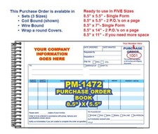 PROPERTY MANAGERS PURCHASE ORDER   2 or 3 Part Carbonless Forms