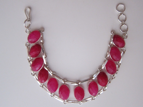 Red Ruby Simulated Gem Silver Y Necklace &Earrings, Pendant Necklace or Bracelet - Picture 73 of 79