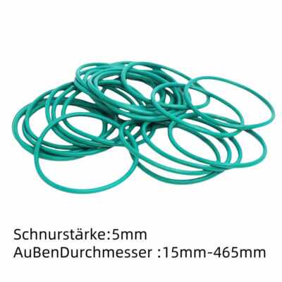 Grün O-Ring Dichtung FKM Dichtungsringe O Ring Schnurstärke 5mm Dichtungsscheib