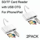 2Pack Sd Tf Card Reader for iPhone, Memory card reader with Usb Camera Adapter