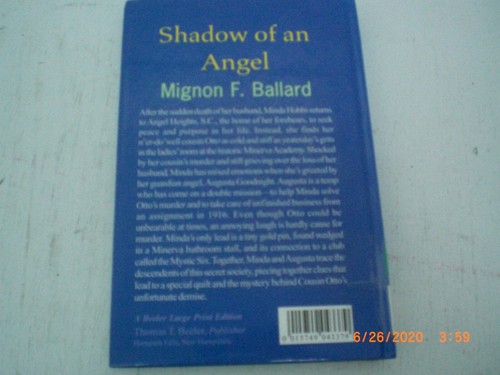 Shadow of an Angel An Augusta Goodnight Mystery Large Print Mignon F. Ballard HB - Imagen 4 de 4