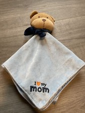 Child of Mine Carters Teddy Bear Blue Lovey Security Blanket Rattle I Love My Mo