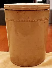 OLD Salt- Glazed Crock. 5 1/2" Tall x 4" Wide. 2lbs. Wear Consistent With Age.
