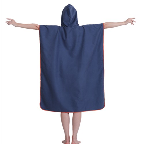 Badeponcho Strandtuch Mikrofaser schnelltrockend Unisex Bademantel Poncho Kapuze - Bild 3 von 3