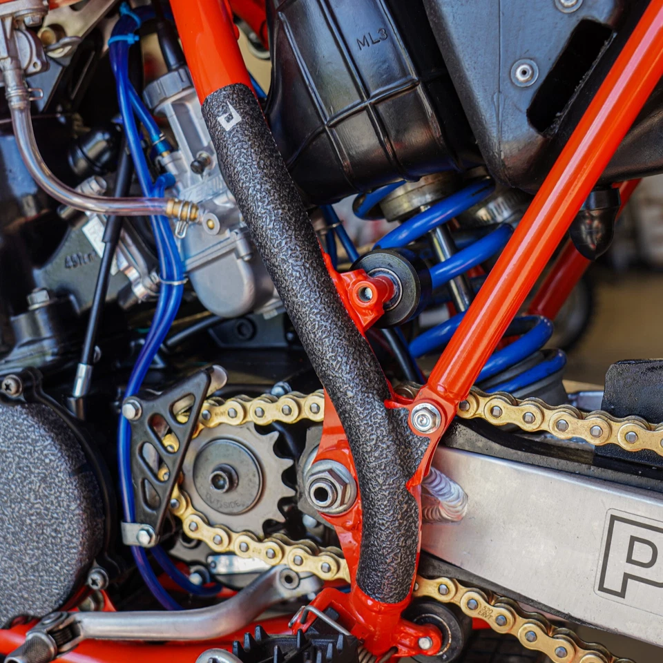 Protectores de cuadro negros Honda CR500 1984-1989 protectores de cinta de agarre CR 500 CR500R 500R Foto 2 de 4