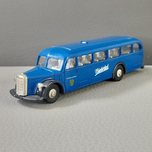 Vintage Model Bus Mercedes-Benz BIEBERTAL Blue Brekina 1/86 Made In W.Germany - Picture 8 of 20