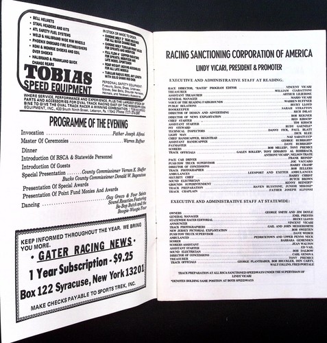 Racing Sanctioning Corporation of America Award Banquet Program 1977 - Picture 2 of 10