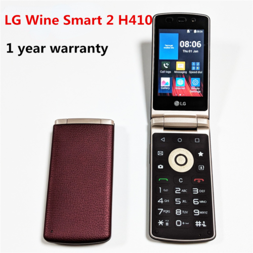 LG Wine Smart2 H410 Android TouchScreen Big Keyboad 4G LTE Unlocked Flip Phone - Afbeelding 1 van 18