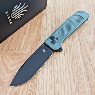 Kizer Cutlery Brat Folding Knife 3.5'' Black Finish 154CM Steel Blade G10 Handle