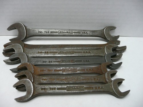 Vintage 7-Piece Williams SAE Open-End Wrenches Industrial Grade USA Pre Snap-On - Picture 4 of 6