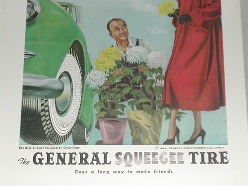 1948 General Tire advertisement, with Ben Reig Omar Kiam original design coat - Foto 2 di 3