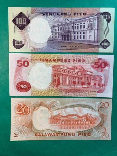 PHILIPPINES 1969 (ND) "PILIPINO" SERIES 1-5-10-20-50 & 100 PISO CRISP UNC NOTES - Picture 3 of 5