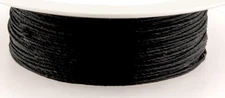 1 METRE THICK SILKON STRONG BEADING THREAD, 0.5 MM THICK, BLACK, NON-FRAY