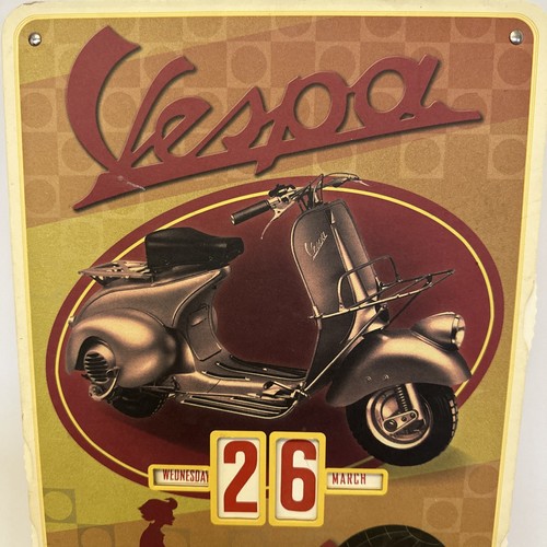 Vespa Roller Piaggio Sammlerstück Ewiger Kalender Retro Look Mädchen mit Hund - Bild 1 von 12