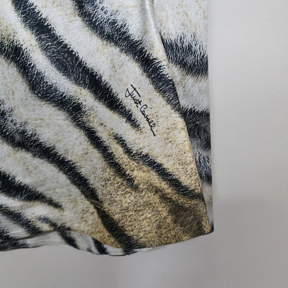 Falda midi italiana vintage con estampado de tigre JUST CAVALLI Y2K estampado animal Foto 3 de 4