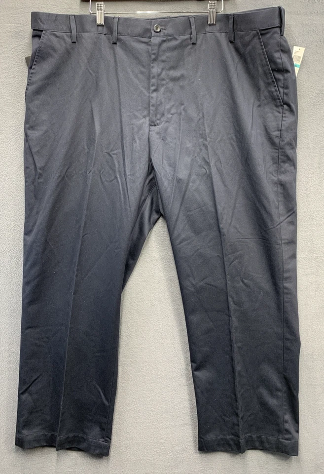 Pantalones chinos americanos IZOD para hombre talla 46X29 frente plano grandes y altos azules clásicos Foto 3 de 4