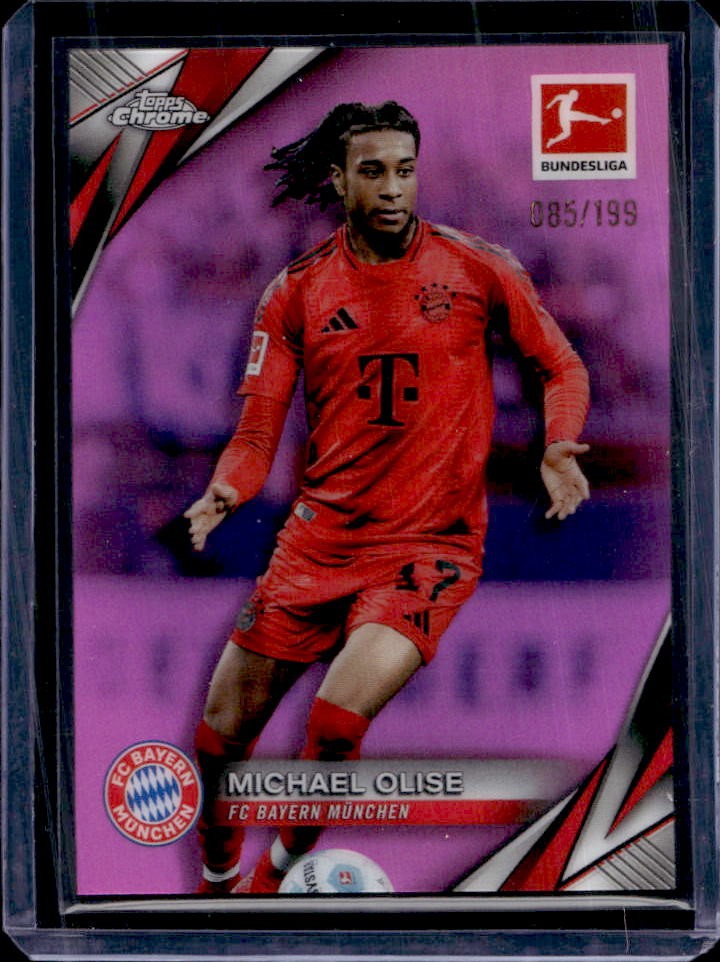 2024-25 Topps Chrome Bundesliga Michael Olise Pink Refractor #85/199