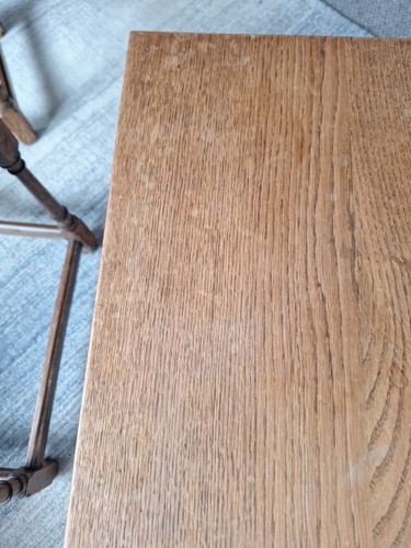 Nido de mesas de roble vintage - cobertizo utilitario de madera lateral ocasional CC41 F - Imagen 6 de 19