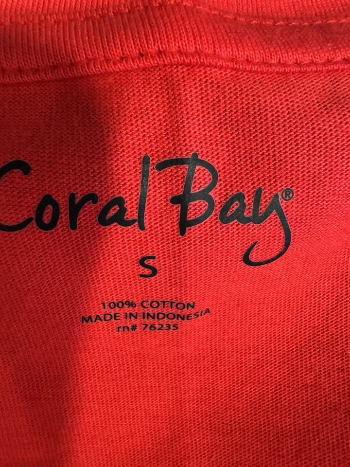 Camiseta sin mangas Coral Bay roja cuello en V talla pequeña nueva con etiquetas Foto 3 de 3