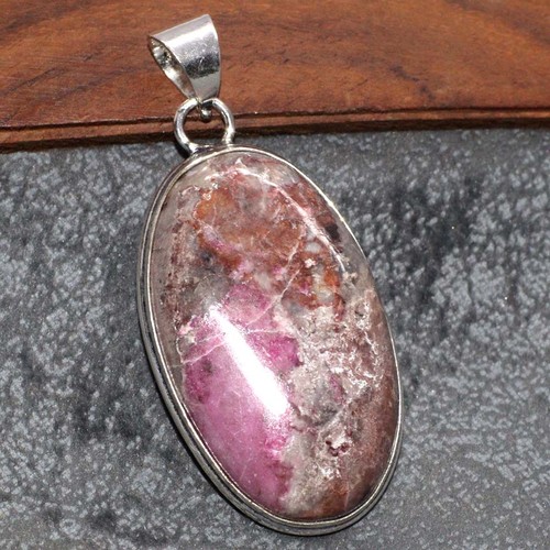 Cobalt Calcite 925 Silver Plated Handmade Pendant 2" Women Jewelry GW
