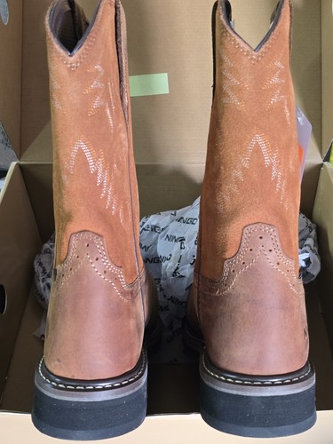Botas de Trabajo NINGO Para Hombres Puntera de Acero, Botas de Vaquero Impermeables Puntera Cuadrada para Hombres, Hombres - Imagen 4 de 7